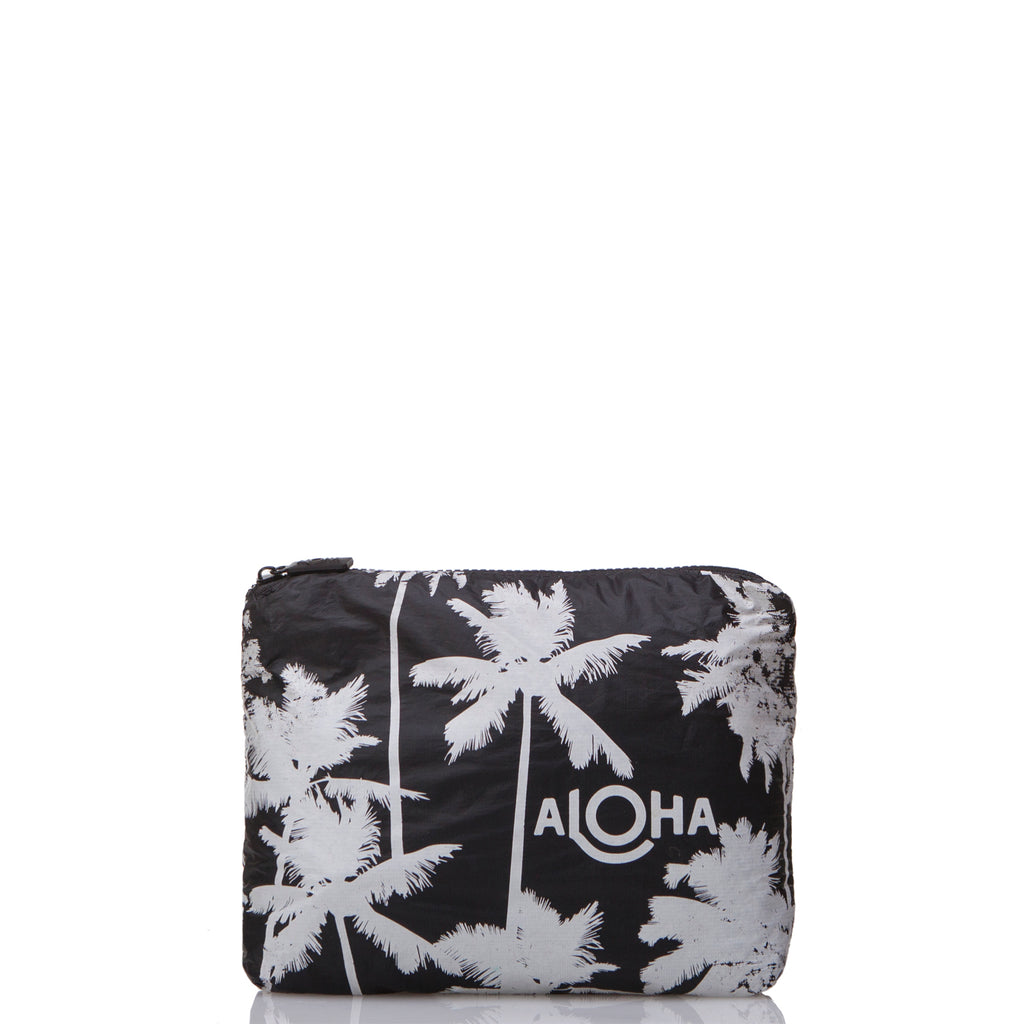 Small Coco Palms Pouch | White On Black