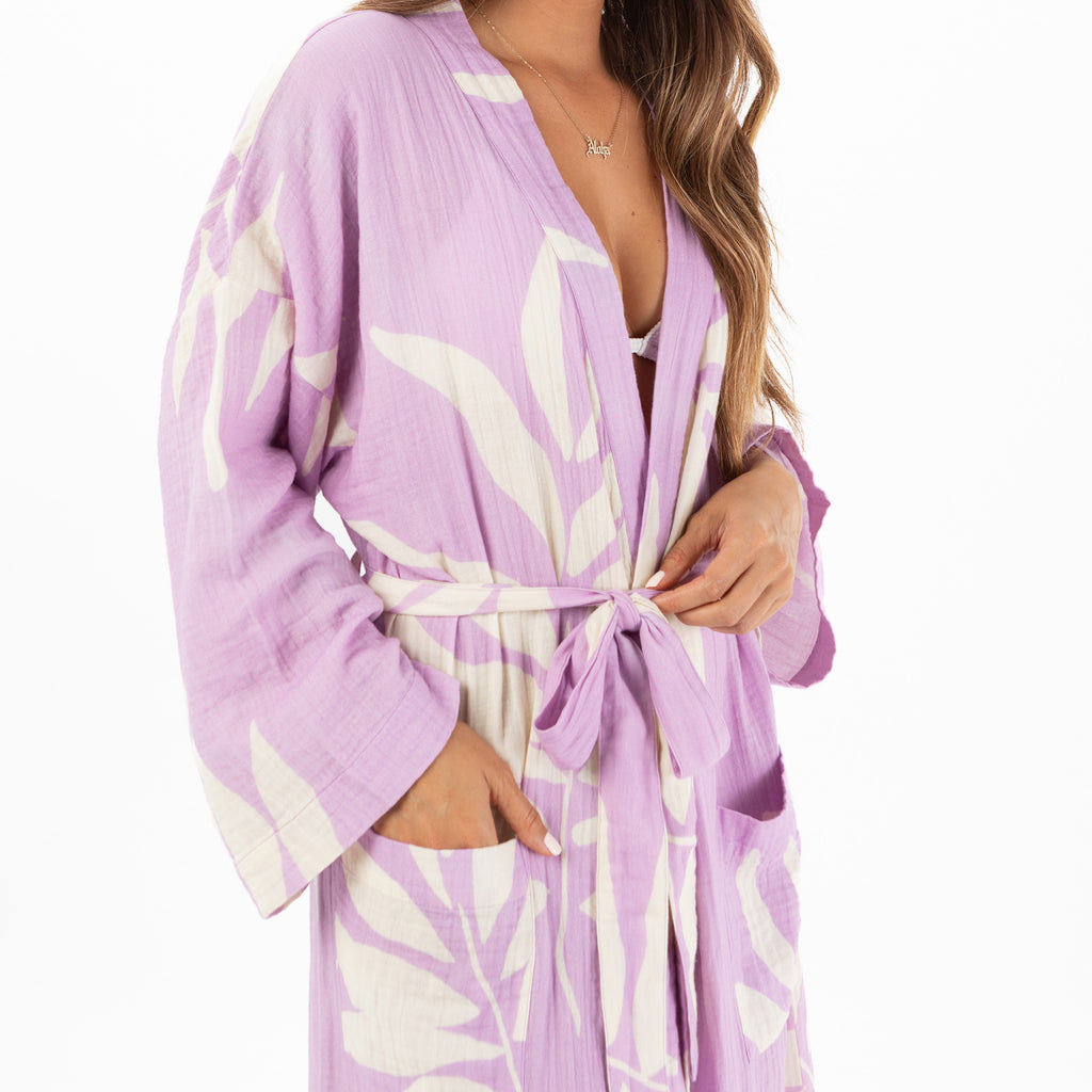 Staycation Robe | Painted Fronds