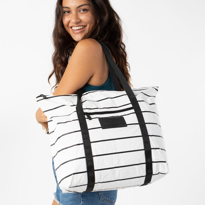 Zipper Tote | Pinstripe