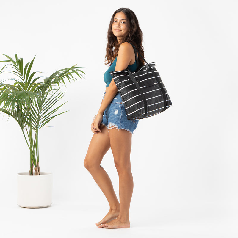 Zipper Tote | Pinstripe